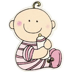 Baby, str. 24x35 mm, tykkelse 1,7 mm, lyser&oslash;d, 10 stk./ 1 pk.