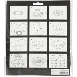 Papirblomster, diam. 15+25 cm, 230 g, sort, 2 stk./ 1 pk.