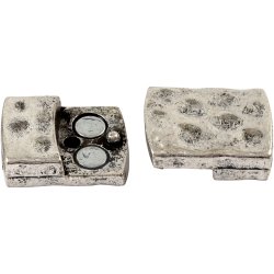 Magnetl&aring;s, str. 7x29 mm, hulstr. 3x10 mm, antik s&oslash;lv, 1 stk.