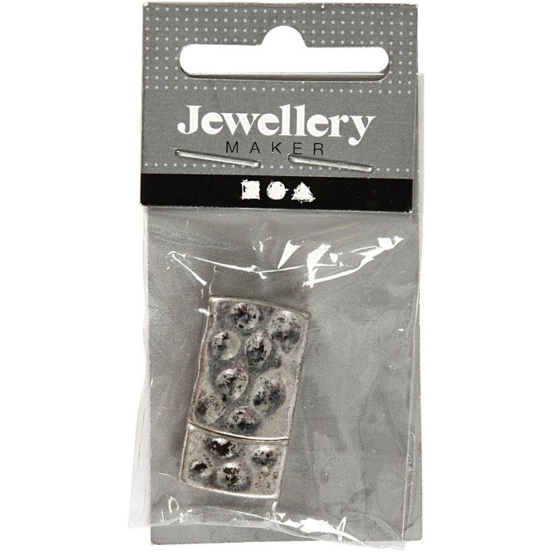 Magnetl&aring;s, str. 7x29 mm, hulstr. 3x10 mm, antik s&oslash;lv, 1 stk.