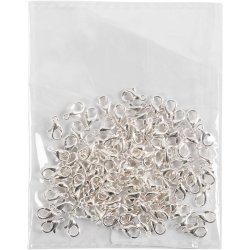 Karabinhage, L: 10 mm, fors&oslash;lvet, 100 stk./ 1 pk.