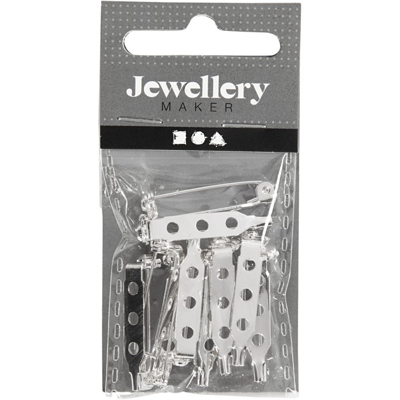 Brochen&aring;l, L: 25 mm, fors&oslash;lvet, 10 stk./ 1 pk.