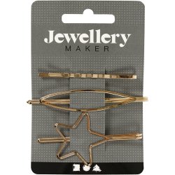 H&aring;rsp&aelig;nder, L: 70 mm, B: 32 mm, forgyldt, 3 stk./ 1 pk.