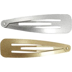 Kn&aelig;ksp&aelig;nde, L: 66 mm, B: 17 mm, guld, s&oslash;lv, 4 stk./ 1 pk.