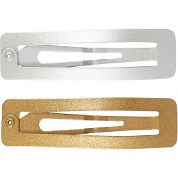 Kn&aelig;ksp&aelig;nde, L: 58 mm, B: 16 mm, guld, s&oslash;lv, 4 stk./ 1 pk.