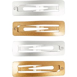 Kn&aelig;ksp&aelig;nde, L: 58 mm, B: 16 mm, guld, s&oslash;lv, 4 stk./ 1 pk.