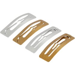 Kn&aelig;ksp&aelig;nde, L: 58 mm, B: 16 mm, guld, s&oslash;lv, 4 stk./ 1 pk.