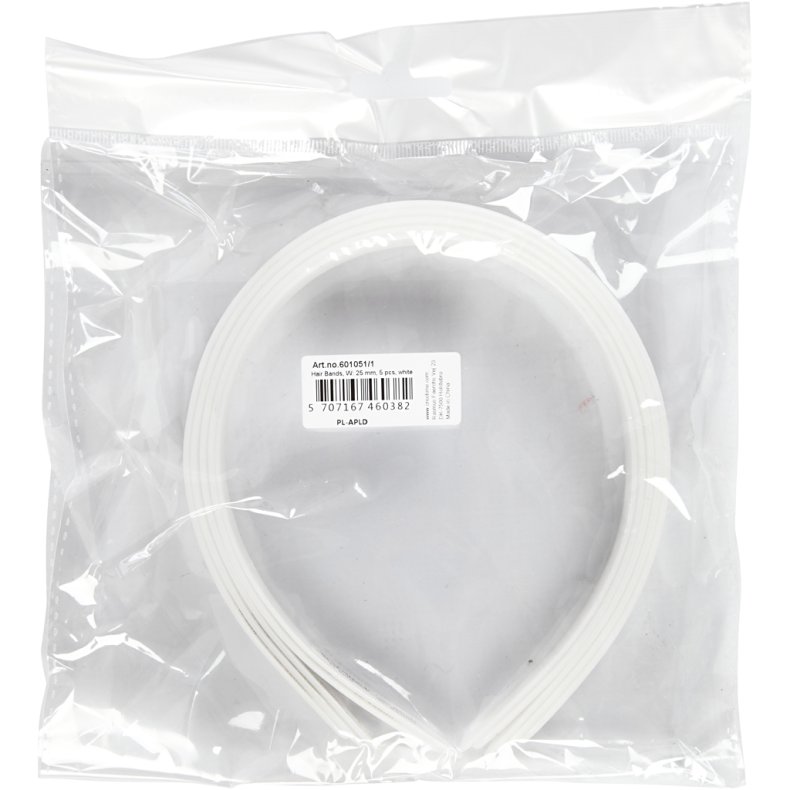 H&aring;rb&oslash;jle, B: 25 mm, hvid, 5 stk./ 1 pk.