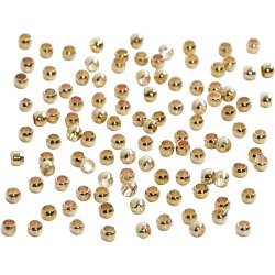 Wireklemmer, diam. 2 mm, guld, 100 stk./ 1 pk.
