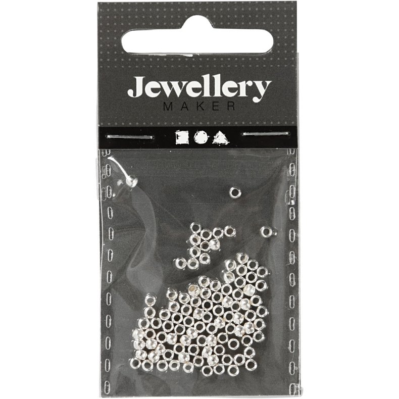 Wireklemmer, diam. 2,5 mm, s&oslash;lv, 100 stk./ 1 pk.