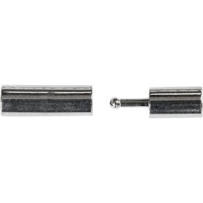 Magnetlås, str. 3x14 mm, hulstr. 2 mm, forsølvet, 40 stk./ 1 pk.