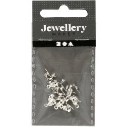 Knudeskjulere med &oslash;je, L: 8 mm, diam. 3 mm, fors&oslash;lvet, 20 stk./ 1 pk.