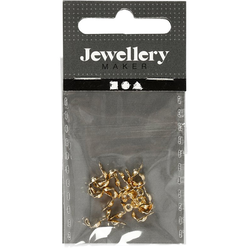 Knudeskjulere med &oslash;je, L: 8 mm, diam. 3 mm, forgyldt, 20 stk./ 1 pk.