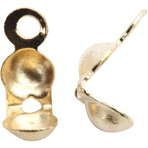Knudeskjulere med øje, L: 8 mm, diam. 3 mm, forgyldt, 100 stk./ 1 pk.