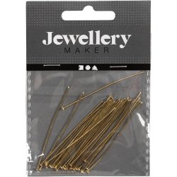 Perlestilk, L: 50 mm, guld, 30 stk./ 1 pk.