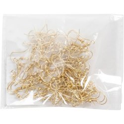 &Oslash;rekroge, L: 18 mm, forgyldt, 100 stk./ 1 pk.