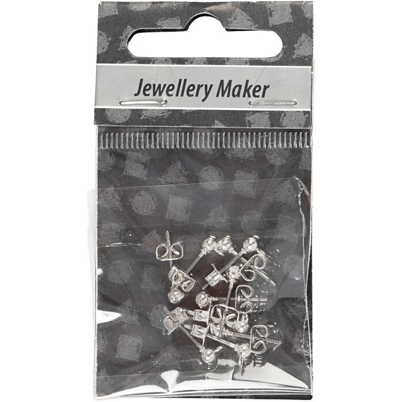 &Oslash;restikker, L: 13 mm, diam. 3,8 mm, hulstr. 0,8 mm, fors&oslash;lvet, 10 stk./ 1 pk.