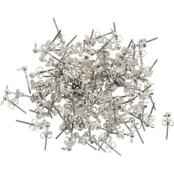 &Oslash;restikker, L: 13 mm, fors&oslash;lvet, 100 stk./ 1 pk.