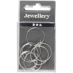 Creoler, diam. 20 mm, fors&oslash;lvet, 8 stk./ 1 pk.