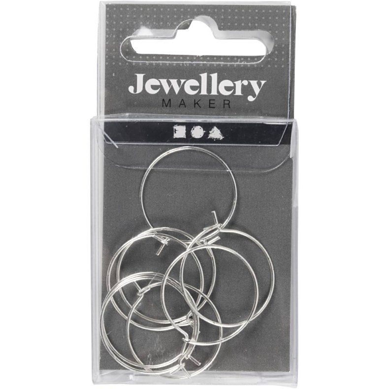 Creoler, diam. 20 mm, fors&oslash;lvet, 8 stk./ 1 pk.