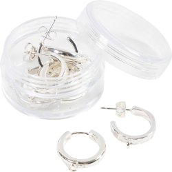 Creoler med &oslash;je, diam. 15 mm, tykkelse 3 mm, fors&oslash;lvet, 2x2 par/ 1 pk.