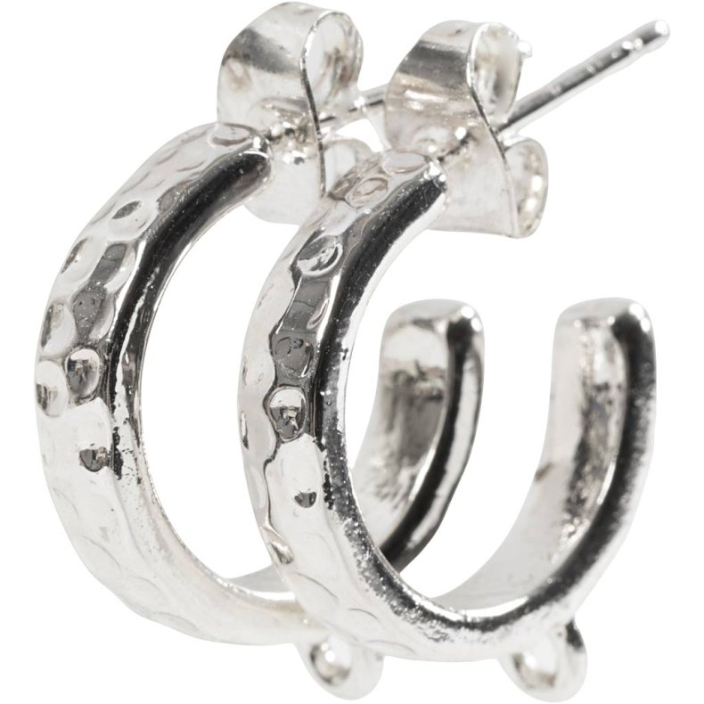 Creoler med &oslash;je, diam. 15 mm, tykkelse 3 mm, fors&oslash;lvet, 2x2 par/ 1 pk.