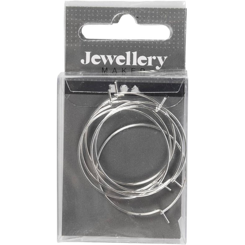 Creoler, diam. 30 mm, fors&oslash;lvet, 6 stk./ 1 pk.