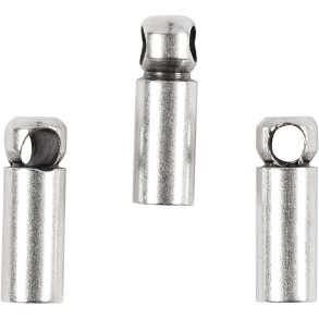 Enderør, L: 8 mm, diam. 2 mm, forsølvet, 10 stk./ 1 pk.
