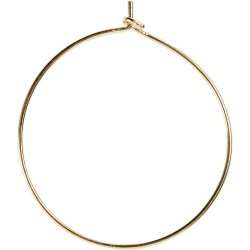 Creoler, diam. 30 mm, forgyldt, 6 stk./ 1 pk.