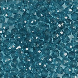 Facetperler, diam. 4 mm, hulstr. 1 mm, turkis, 45 stk./ 1 pk.