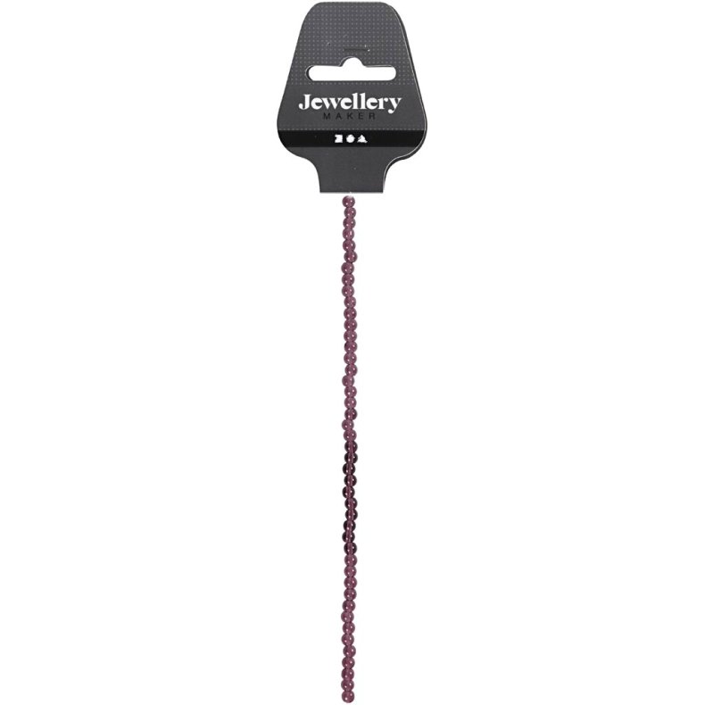 Glasperler, diam. 4 mm, hulstr. 1 mm, lilla, 45 stk./ 1 pk.