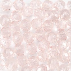 Glasperler, diam. 4 mm, hulstr. 1 mm, lys rosa, 45 stk./ 1 pk.