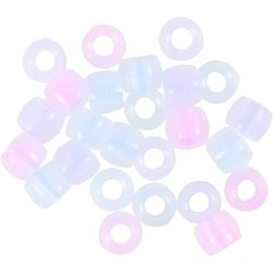 UV-perler , L: 6 mm, diam. 8 mm, hulstr. 4 mm, ca. 1800+ stk., ass. farver, 320 g, 700 ml/ 1 ds.