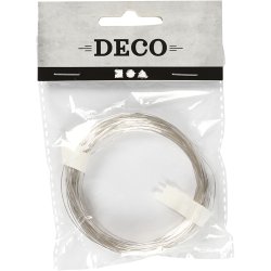 S&oslash;lvtr&aring;d, tykkelse 0,4 mm, fors&oslash;lvet, 20 m/ 1 rl.