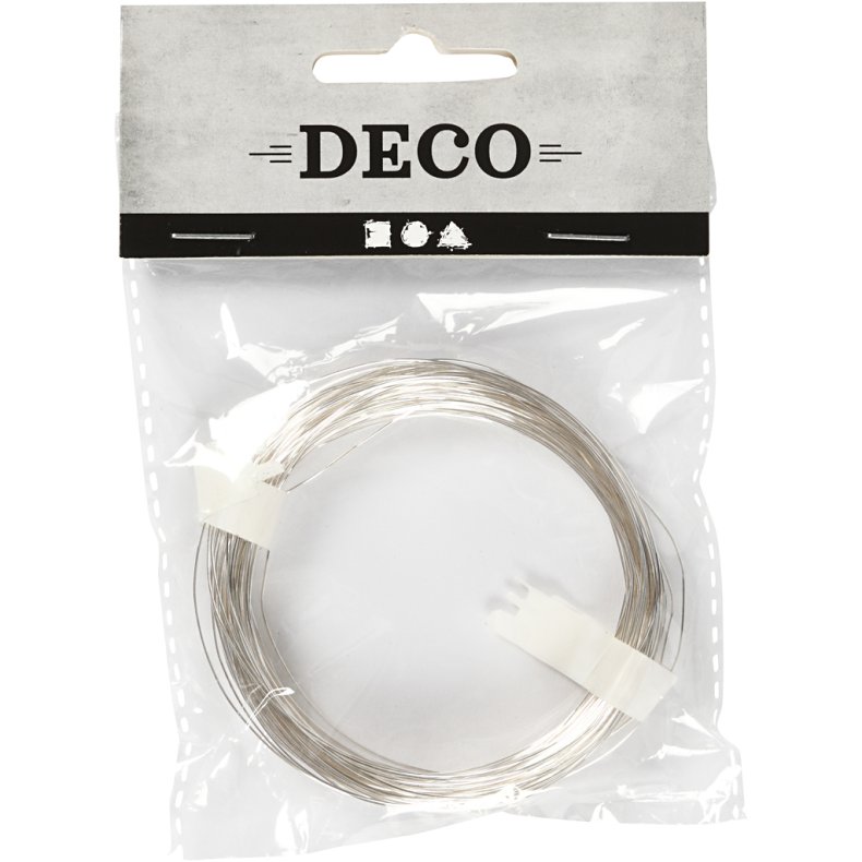 S&oslash;lvtr&aring;d, tykkelse 0,4 mm, fors&oslash;lvet, 20 m/ 1 rl.