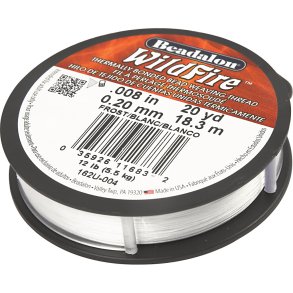 Smykketråd, tykkelse 0,2 mm, hvid, 18.30 m/ 1 rl.
