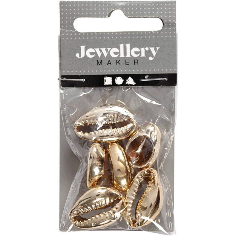 Muslingeskaller, L: 20 mm, forgyldt, 6 stk./ 1 pk.