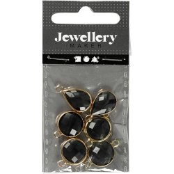 Smykkevedh&aelig;ng, H: 15-20 mm, hulstr. 2 mm, gr&aring;, 1 pk.