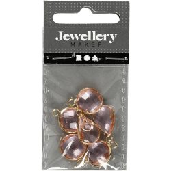 Smykkevedh&aelig;ng, H: 15-20 mm, hulstr. 2 mm, lys rosa, 1 pk.