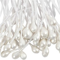 St&oslash;vdragere, L: 6,4 cm, diam. 2 mm, hvid perlemor, 100 stk./ 1 pk.