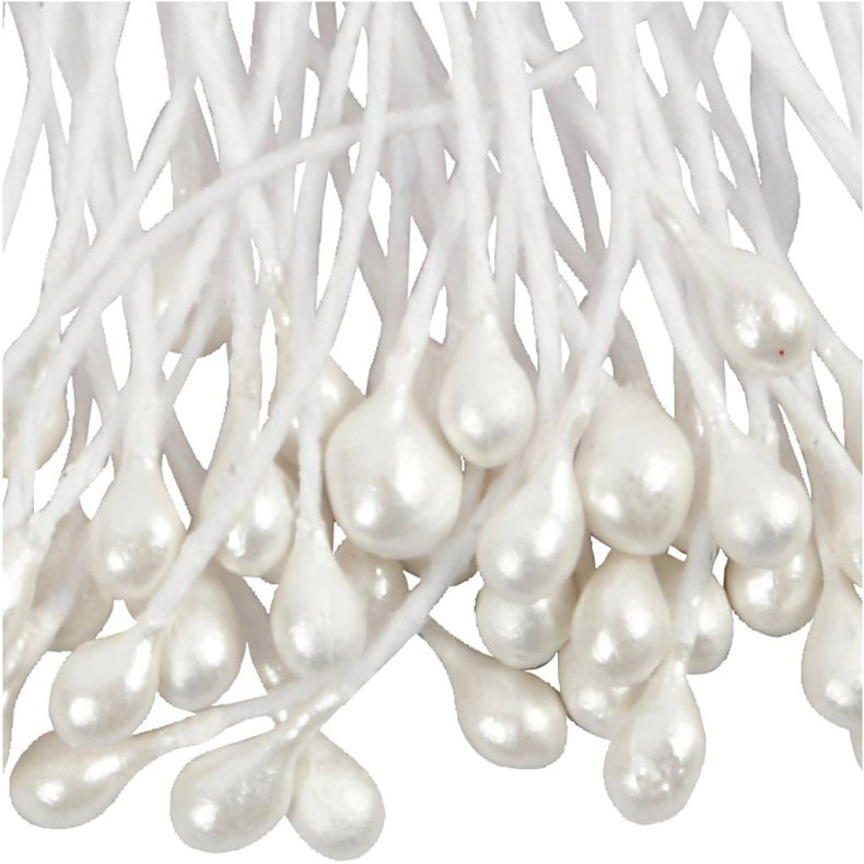 St&oslash;vdragere, L: 6,4 cm, diam. 2 mm, hvid perlemor, 100 stk./ 1 pk.