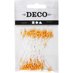 St&oslash;vdragere, L: 6,4 cm, diam. 2 mm, orange metallic, 100 stk./ 1 pk.