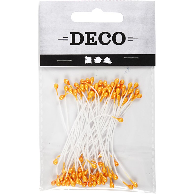 St&oslash;vdragere, L: 6,4 cm, diam. 2 mm, orange metallic, 100 stk./ 1 pk.