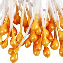 St&oslash;vdragere, L: 6,4 cm, diam. 2 mm, orange metallic, 100 stk./ 1 pk.