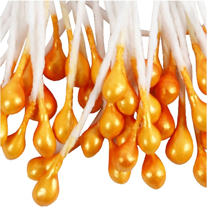 St&oslash;vdragere, L: 6,4 cm, diam. 2 mm, orange metallic, 100 stk./ 1 pk.