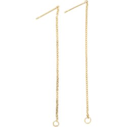 &Oslash;reringe med k&aelig;de, L: 70 mm, forgyldt, 1 par