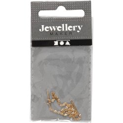 &Oslash;reringe med k&aelig;de, L: 70 mm, forgyldt, 1 par