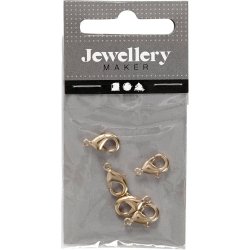 Karabinhage, L: 10,1 mm, forgyldt, 5 stk./ 1 pk.