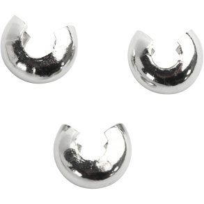 Knudeskjulere til elastik, diam. 5 mm, forsølvet, 50 stk./ 1 pk.