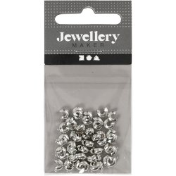 Knudeskjulere til elastik, diam. 5 mm, fors&oslash;lvet, 50 stk./ 1 pk.